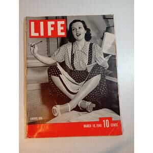 Life Magazine MARCH 18, 1940 WWII , Seabiscuit, Taft Presidency "Du Barry" Girls
